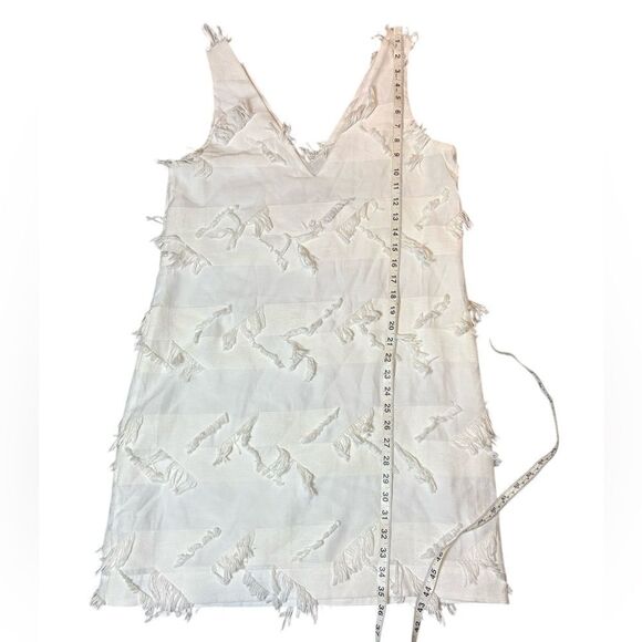 Maeve Anthropologie White fringe dress size 8 EUC - Picture 7 of 11